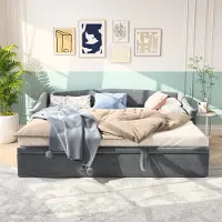 ProximaX Divano letto in velluto grigio - 90x200 cm - Design elegante e funzionale