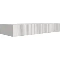 3Xeliving Comò sospeso con due cassetti, frontale con scanalature - bianco, 100 x 39,6 x 16 cm