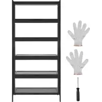 SucceBuy Vetrina da collezione Vetrina a 5 piani, alta 172 cm, vetrina autoportante con struttura in legno (portata 9,07 kg per livello), scaffale per ufficio, sala giochi e soggiorno