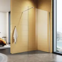 Sonni Schermo doccia walk-in NANO-GLASS (70 cm) Vetro per doccia con cristallo temperato di sicurezza da 8 mm, altezza 200 cm