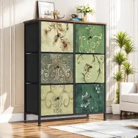 Fortuna Cassettiera Lai con 6 cassetti in tessuto, credenza per cucina, ufficio, corridoio, mobile TV