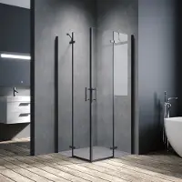 Sonni nero 100x100x195cm cabina doccia con porta a battente doccia angolare nano vetro doccia angolare 6mm ESG vetro di sicurezza