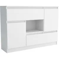 3Xeliving Cassettiera con 2 cassetti, colore: bianco, A: 120 x 85 x 30 cm