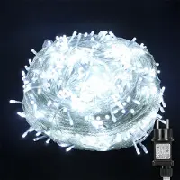 ROSNEK 50m 400 LED luci fiabesche 8 modalità di luce impermeabile luci fiabesche giardino interno festa di Natale Halloween matrimonio decorazione, bianco