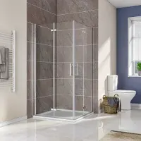 Sonni doccia angolare Cabina doccia 120x90x195cm ingresso angolare bagno porta a battente doccia angolare porta a soffietto, nano vetro porta a soffietto 180º con rivestimento nano