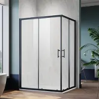 Sonni Cabina doccia angolare porta scorrevole 90x120x195cm Cabina doccia angolare ingresso doppia porta doccia ESG vetro doccia nero