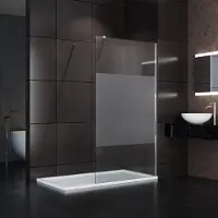 Sonni 90x200cm walk in shower screen Cabina doccia con 8mm Nano parzialmente satinato ESG