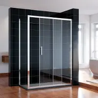 Sonni 160x185cm porta scorrevole doccia in vetro trasparente con pannello laterale da 90cm