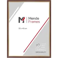 MendeFrames Telaio in legno per vetro espositivo, dimensioni 30x90 cm, noce, bordatura dorata, marca , modello H007
