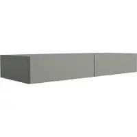 3Xeliving Comò sospeso con due cassetti, frontale liscio, colore verde aloe, dimensioni 100 x 39,6 x 16 cm
