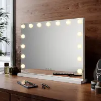 Sonni SUNXURY Specchio per il trucco 58x12x45,5 cm con illuminazione Regolabile in 3 colori Adatto al soggiorno Camera da letto