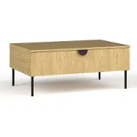 AX Living Tavolino da salotto Brunelli 100 cm in rovere baltico