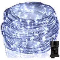 Rosikey 30M Led fairy lights power, impermeabile 8 modi PVC corda luce giardino balcone festa decorazione, bianco