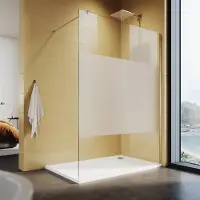 Sonni Cabina doccia walk in Cabina doccia 90x200cm con Nano ESG 8mm, parzialmente satinato