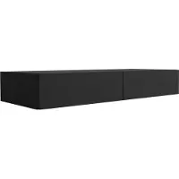3Xeliving Comò sospeso con due cassetti, frontale liscio - nero, 100 x 39,6 x 16 cm