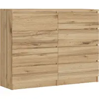 3Xeliving Cassettiera 8 cassetti, colore: rovere Wotan, 120 x 101 x 39 cm