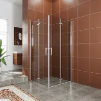 Sonni doccia ad angolo Cabina doccia LxPxH: 120x100x195 cm Porta a battente ad angolo Porta a soffietto Porta a soffietto a battente in nano vetro