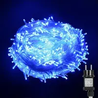 ROSNEK 20m 200 LED Luci di Fata 8 Modalità di Luce Impermeabile Luci di Fata Indoor Garden Party Natale Halloween Matrimonio Decorazione, Blu