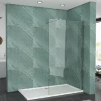 Sonni 100 x 200 cm Doccia walk in 8 mm Schermo doccia Cabina doccia Vetro di sicurezza temperato da 8 mm con rivestimento Nano, con pannello laterale orientabile Nano