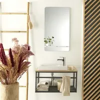 MOB-IN Set lavabo grande WILO con rubinetto e specchio da 60 cm