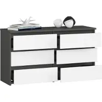 BDW , cassettiera, 6 cassetti, 100x57, armadio, credenza, grigio / bianco