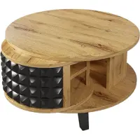 Fortuna Tavolino girevole Lai, tavolino con vano portaoggetti nascosto, 80 x 80 x 40 cm