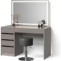 Livinity Toeletta Imola Cachemire con specchio LED e sgabello, Model 53112