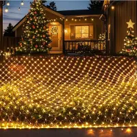 Rosikey 6X4m LED Fata luci bianco caldo maglia luci di Natale impermeabile Timer elettricità cespugli Giardino Albero Camera Balcone Partito Decorazione