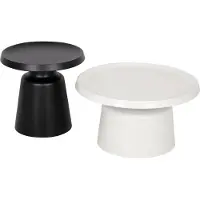 FURNLUX Tavolino Modig Glossy Pure White And Black 73cm / Colore principale: Bianco / Dimensioni: 73 x 45 x 73 cm