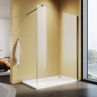Sonni Cabina doccia 140x200cm, profilo nero, con stabilizzatore con nano rivestimento