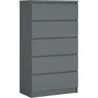 3Xeliving Cassettiera con 5 cassetti, antracite, A: 70 x 125 x 39 cm