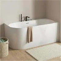 MOB-IN Vasca da bagno semi-autoportante in acrilico bianco 170cm - Angolo retto FORMA