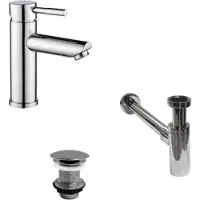 MOB-IN Rubinetto TAP a bocca bassa + piletta LIV + sifone SIMON