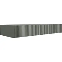 3Xeliving Comò sospeso con due cassetti, frontale con scanalature - colore verde aloe, dimensioni 100 x 39,6 x 16 cm