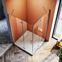 SUNXURY Cabina doccia 80x80cm con nanorivestimento ESG vetro di sicurezza cabina doccia walk in shower