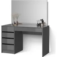 Livinity Tavolo da toeletta Imola Antracite 120 cm con specchio, Model 52373