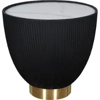 FURNLUX Tavolino Modig Marble White And Black And Gold 47cm / Colore principale: Nero / Dimensioni: 47 x 45 x 47 cm