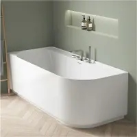 MOB-IN Vasca da bagno semi-autoportante in acrilico bianco 170cm - Angolo sinistro EQUINOXE