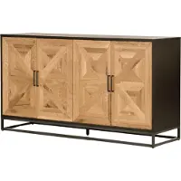 FURNLUX Credenza Indus in rovere e grafite 160 cm / Colore principale: Beige / Dimensioni: 160 x 87 x 46 cm