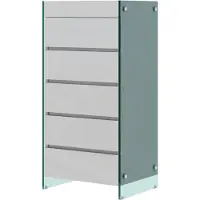 FURNLUX Cassettiera Soho Bianca E Trasparente 59cm / Colore principale: Grigio / Dimensioni: 59 x 117 x 45 cm
