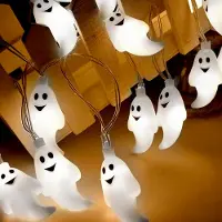 Rosikey 3M Halloween luci decorative stringa all'aperto, luce di Halloween, Led luci fantasma bianco a batteria per l'illuminazione del giardino della festa di Halloween