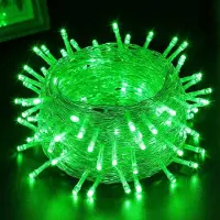 Rosikey 20M 200LEDs 8 Modes Fairy Lights Power LED Christmas Fairy Lights Cavo trasparente Camera Decorazione Luce Festa Giardino Illuminazione Albero di Natale, Verde