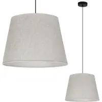 Light11 HOME Lampada a sospensione Len cono nero 1 luce paralume beige chiaro L01 38cm