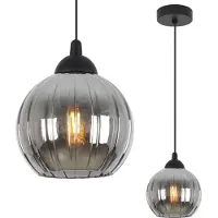 Light11 HOME Lampada a sospensione Costa nera a 1 luce con sfera color grafite E27