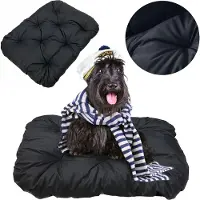 EDANTI Cuccia per cani con imbottitura 120x90 cm, cuscini, divanetto, box, nera
