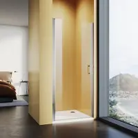 Sonni porta doccia a battente 80x185cm, porta per nicchia doccia, con range di regolazione, box doccia, porta doccia, nano vetro, nano rivestimento effetto loto