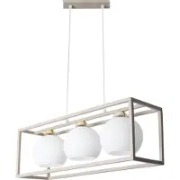Light11 HOME Lampada a sospensione Eliza Cage cashmere-oro a 3 luci con paralumi bianchi E27 – elegante lampada a sospensione per il soggiorno