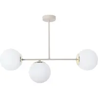 Light11 HOME Lampada da soffitto Siena cashmere-oro a 3 luci con paralumi bianchi E14 – elegante illuminazione da soffitto per il soggiorno