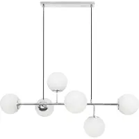 Light11 HOME Plafoniera Siena cromo 6 luci vetro bianco E14 bracci lunghi