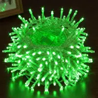 Rosikey 30M 300LEDs 8 Modes Fairy Lights Power LED Christmas Fairy Lights Cavo trasparente Camera Decorazione Luce Festa Giardino Illuminazione Albero di Natale, Verde